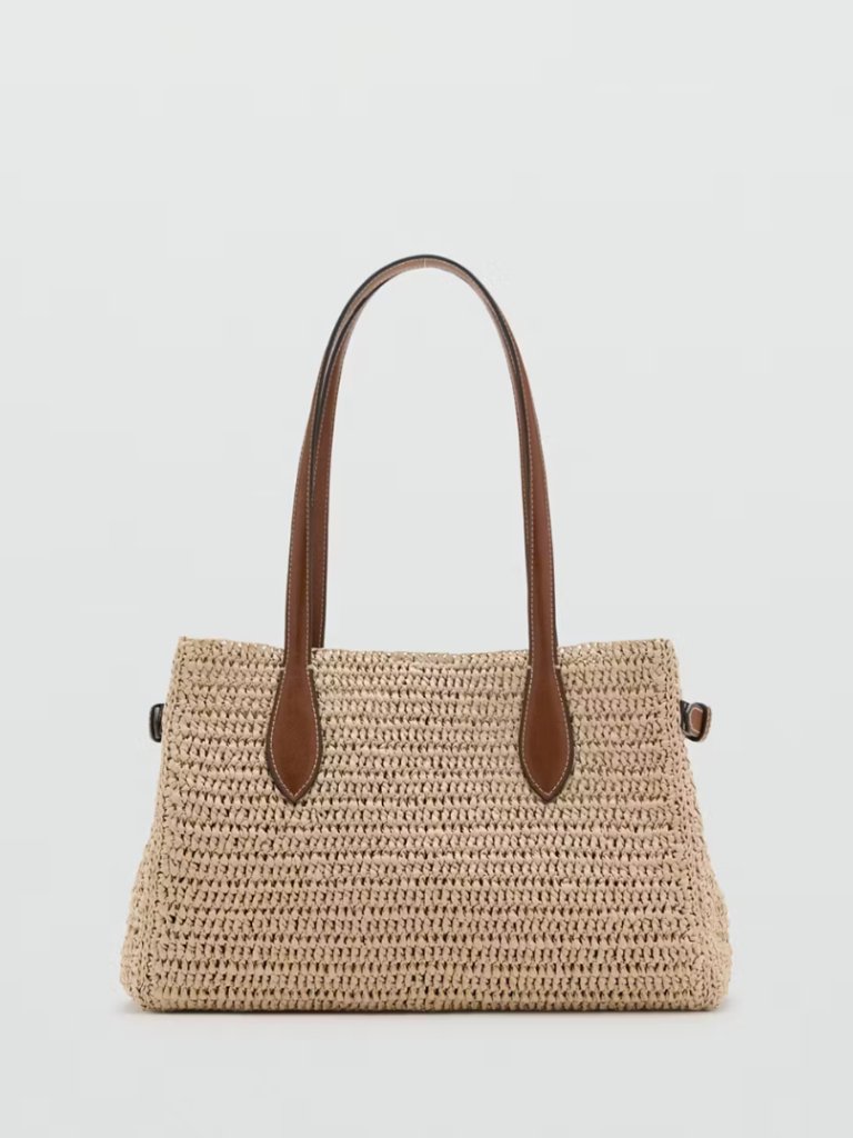Mango Natural-Fiber Straw City Bag